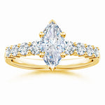 Load image into Gallery viewer, Lab-Grown Solitaire Marquise Diamond Graduated Engagement Ring
