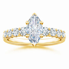Lab-Grown Solitaire Marquise Diamond Graduated Engagement Ring
