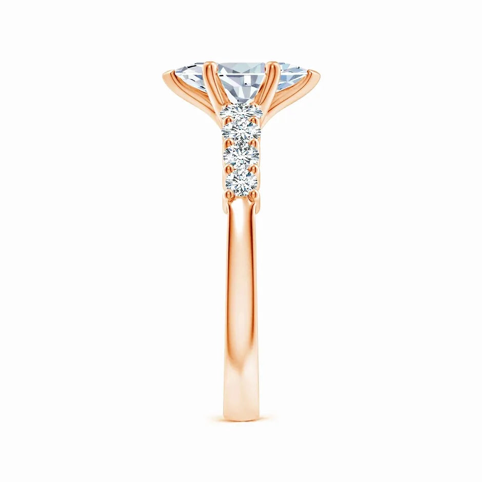 Lab-Grown Solitaire Marquise Diamond Graduated Engagement Ring