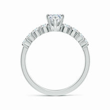 Lab-Grown Solitaire Marquise Diamond Graduated Engagement Ring