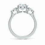 Load image into Gallery viewer, Lab-Grown Oval Diamond and Pear Diamond Three Stone Engagement Ring
