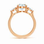 Load image into Gallery viewer, Lab-Grown Oval Diamond and Pear Diamond Three Stone Engagement Ring
