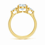 Load image into Gallery viewer, Lab-Grown Oval Diamond and Pear Diamond Three Stone Engagement Ring
