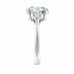 Load image into Gallery viewer, Lab-Grown Oval Diamond and Pear Diamond Three Stone Engagement Ring
