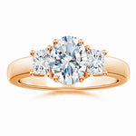 Load image into Gallery viewer, Classic Oval and Trapezoid Lab-Grown Diamond Three Stone Engagement Ring
