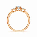 Load image into Gallery viewer, Classic Oval and Trapezoid Lab-Grown Diamond Three Stone Engagement Ring
