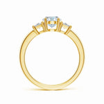 Load image into Gallery viewer, Classic Oval and Trapezoid Lab-Grown Diamond Three Stone Engagement Ring
