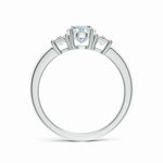 Load image into Gallery viewer, Classic Oval and Trapezoid Lab-Grown Diamond Three Stone Engagement Ring
