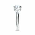 Load image into Gallery viewer, Classic Oval and Trapezoid Lab-Grown Diamond Three Stone Engagement Ring
