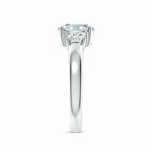Classic Oval and Trapezoid Lab-Grown Diamond Three Stone Engagement Ring