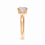 Load image into Gallery viewer, Classic Oval and Trapezoid Lab-Grown Diamond Three Stone Engagement Ring
