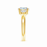Load image into Gallery viewer, Classic Oval and Trapezoid Lab-Grown Diamond Three Stone Engagement Ring
