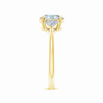 Load image into Gallery viewer, Lab-Grown Oval and Trillion Diamond Three Stone Reverse Tapered Shank Engagement Ring
