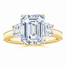 Emerald-Cut and Trapezoid Lab-Grown Diamond Hidden Halo Engagement Ring