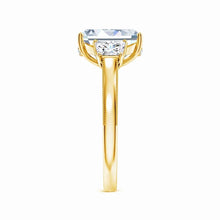 Emerald-Cut and Trapezoid Lab-Grown Diamond Hidden Halo Engagement Ring