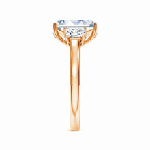 Emerald-Cut and Trapezoid Lab-Grown Diamond Hidden Halo Engagement Ring
