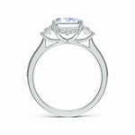 Load image into Gallery viewer, Emerald-Cut and Trapezoid Lab-Grown Diamond Hidden Halo Engagement Ring
