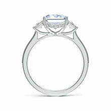 Emerald-Cut and Trapezoid Lab-Grown Diamond Hidden Halo Engagement Ring