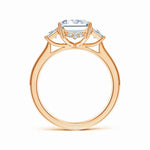 Load image into Gallery viewer, Emerald-Cut and Trapezoid Lab-Grown Diamond Hidden Halo Engagement Ring
