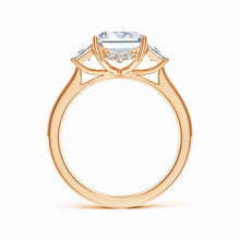 Emerald-Cut and Trapezoid Lab-Grown Diamond Hidden Halo Engagement Ring