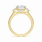 Load image into Gallery viewer, Emerald-Cut and Trapezoid Lab-Grown Diamond Hidden Halo Engagement Ring
