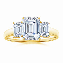 Lab-Grown Emerald-Cut Diamond Three Stone Ring