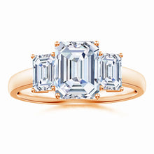 Lab-Grown Emerald-Cut Diamond Three Stone Ring