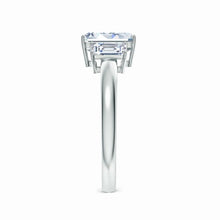 Lab-Grown Emerald-Cut Diamond Three Stone Ring