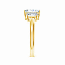 Lab-Grown Emerald-Cut Diamond Three Stone Ring
