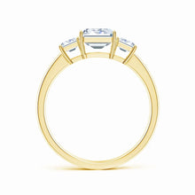 Lab-Grown Emerald-Cut Diamond Three Stone Ring