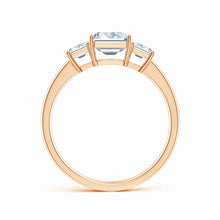 Lab-Grown Emerald-Cut Diamond Three Stone Ring