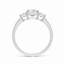 Lab-Grown Emerald-Cut Diamond Three Stone Ring