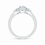 Load image into Gallery viewer, IGI Certified Lab-Grown Emerald-Cut and Trillion Diamond Three Stone Reverse Tapered Shank Engagement Ring
