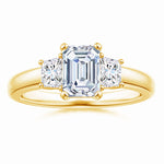 Load image into Gallery viewer, Lab-Grown Emerald-Cut and Trapezoid Diamond Three Stone Ring
