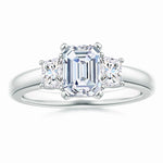 Load image into Gallery viewer, Lab-Grown Emerald-Cut and Trapezoid Diamond Three Stone Ring
