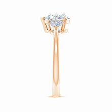 Lab-Grown Pear and Trillion Diamond Three Stone Reverse Tapered Shank Engagement Ring