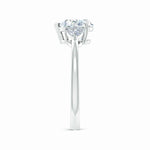 Load image into Gallery viewer, Lab-Grown Pear and Trillion Diamond Three Stone Reverse Tapered Shank Engagement Ring
