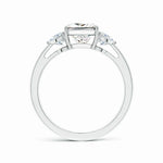 Load image into Gallery viewer, IGI Certified Lab-Grown Princess-Cut and Trillion Diamond Three Stone Reverse Tapered Shank Engagement Ring

