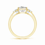 Load image into Gallery viewer, IGI Certified Lab-Grown Princess-Cut and Trillion Diamond Three Stone Reverse Tapered Shank Engagement Ring
