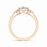 Load image into Gallery viewer, IGI Certified Lab-Grown Princess-Cut and Trillion Diamond Three Stone Reverse Tapered Shank Engagement Ring
