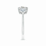 Load image into Gallery viewer, IGI Certified Lab-Grown Princess-Cut and Trillion Diamond Three Stone Reverse Tapered Shank Engagement Ring
