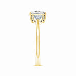 Load image into Gallery viewer, IGI Certified Lab-Grown Princess-Cut and Trillion Diamond Three Stone Reverse Tapered Shank Engagement Ring
