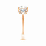 Load image into Gallery viewer, IGI Certified Lab-Grown Princess-Cut and Trillion Diamond Three Stone Reverse Tapered Shank Engagement Ring
