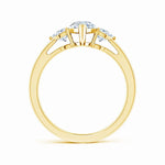 Load image into Gallery viewer, IGI Certified Lab-Grown Marquise and Trillion Diamond Three Stone Reverse Tapered Shank Engagement Ring
