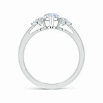 Load image into Gallery viewer, IGI Certified Lab-Grown Marquise and Trillion Diamond Three Stone Reverse Tapered Shank Engagement Ring

