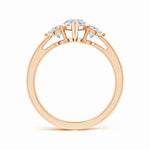Load image into Gallery viewer, IGI Certified Lab-Grown Marquise and Trillion Diamond Three Stone Reverse Tapered Shank Engagement Ring
