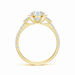 Load image into Gallery viewer, Lab-Grown Round Diamond Side Stone Halo Engagement Ring
