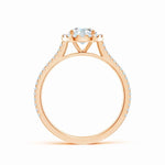 Load image into Gallery viewer, Prong-Set Round Lab-Grown Diamond Halo Twin Row Ring with Accents
