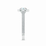 Load image into Gallery viewer, Prong-Set Round Lab-Grown Diamond Halo Twin Row Ring with Accents
