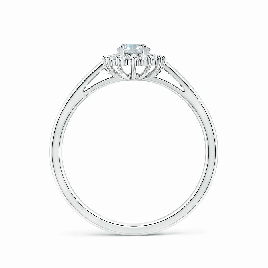 Lab-Grown Diamond Curved Floral Ring